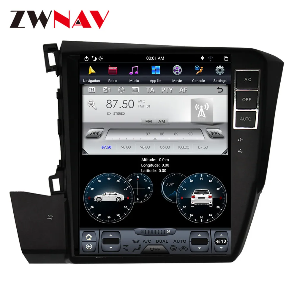Sale vertical Tesla screen Android 9.0 Car Multimedia Player For Honda Civic 2012-2015 GPS Navi stereo Radio tape recorder head unit 4