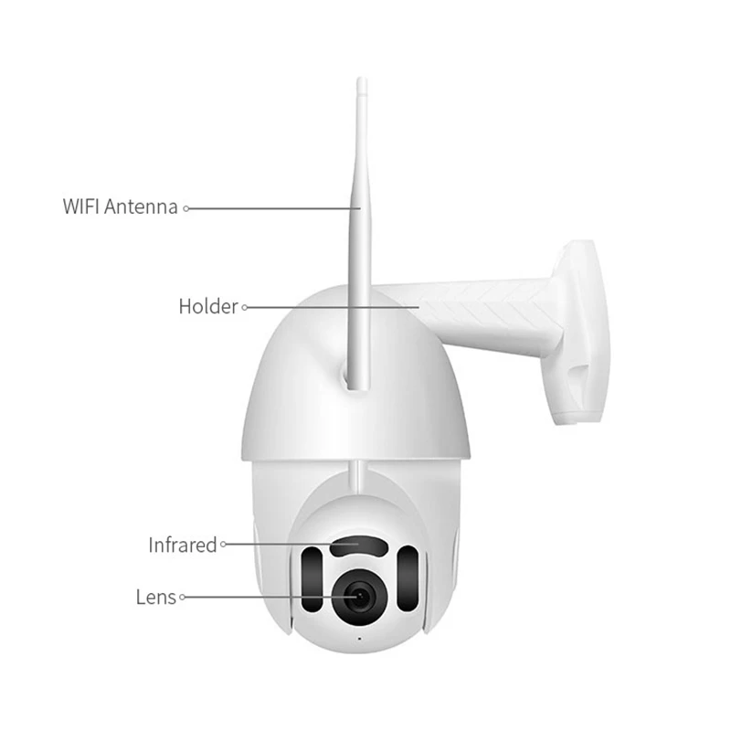 EU Plug Smart Wifi IP Camera Outdoor IP66 Security Wireless IP Camera ONVIF Support 8 LEDS Infrared Night Version