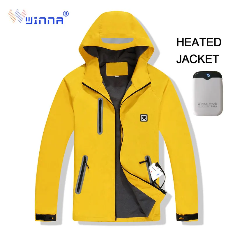 

Men Women USB Electric Heating Hiking Jacket Winter Windproof Waterproof Warm Riding Clothing with Battery Size from M-XXXL