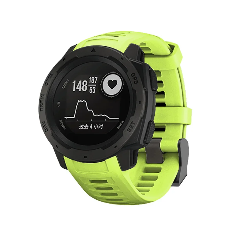 22 мм спортивные часы силиконовый ремешок для Garmin Instinct AIC88 - Цвет ремешка: Зеленый