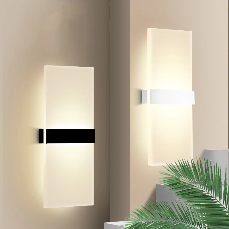 실내 아크릴 벽 조명 220V 110V 침실 머리맡 램프 거실 발코니 복도 벽 Sconce 통로 LED 미러 램프 BDA1115