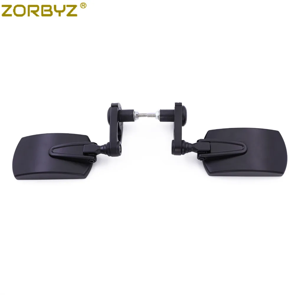 ZORBYZ 블랙 오토바이 7/8 22mm 조정 가능 360 회전 접이식 알루미늄 핸들 바 엔드 백미러 혼다 야마하 용, 혼다 야마하 사이드 미러