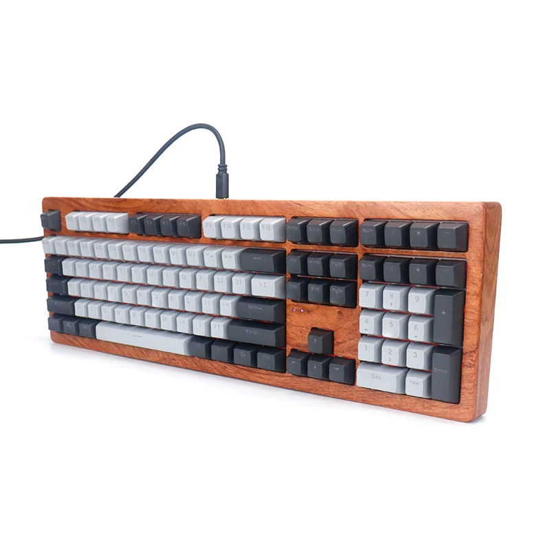 Механическая клавиатура Alopow AOPO 108 100% Деревянный чехол с rgb подсветкой usb type c