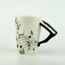 Новинка 220 мл пианино керамическая чашка Персонализированные музыкальные ноты молоко сок лимон чашка кофе чашка детский студенческий подарок