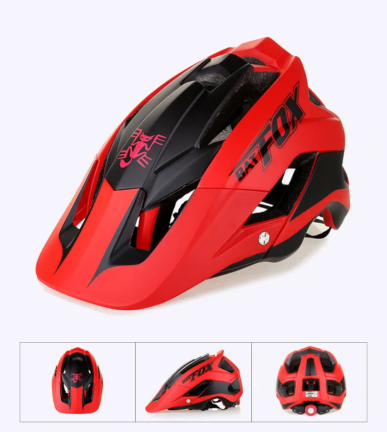 BATFOX в целом литье велосипедный шлем ультра-легкий дорожный шлем «летучая мышь» с рисунком лисы DH AM высококачественный MTB велосипедный шлем длинным рука