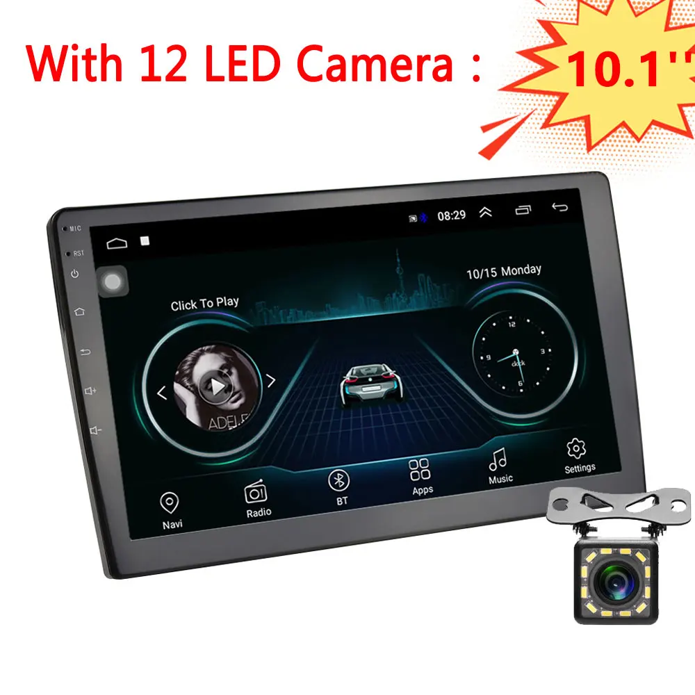 10.1inch 12LED Light Podofo 9/1" Мультимедиа для Android плеер 2din автомобильный Радио Аудио Стерео Авторадио GPS Bluetooth Wi-Fi Mirrorlink MP5 плеер радио - Цвет: 10.1inch 12LED Light