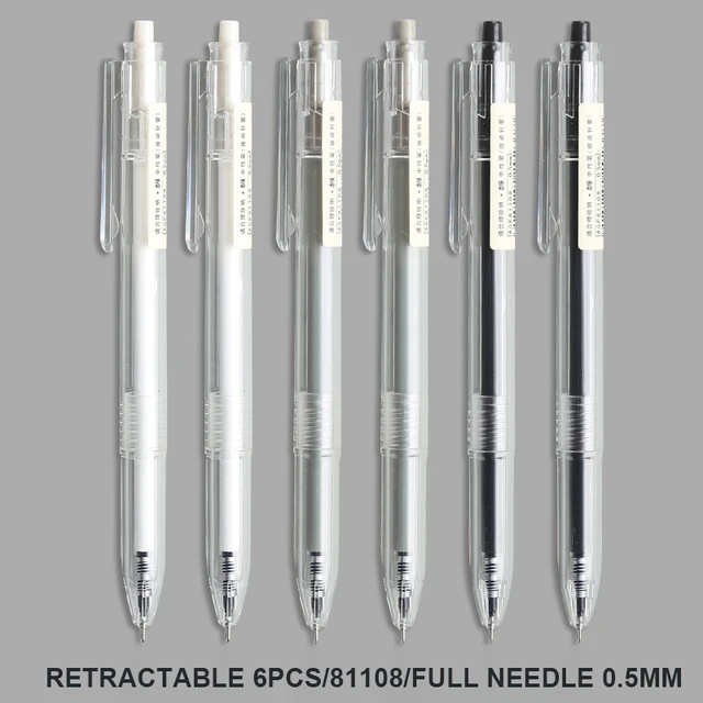 M&G Neutral Gel Pen  0.35mm/0.5mm black signature pen ultra fine Needle/Bullet Point Japanese simple Gel Pen 81108 6PCS
