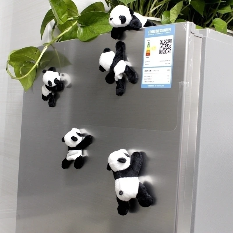 1 шт. милый мягкий плюшевый магнит на холодильник в виде панды, наклейки на холодильник, кухонные аксессуары, домашний декор, мультяшная наклейка, подарок, сувенир