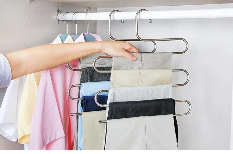 5 слоев s-образные многофункциональные вешалки для одежды, вешалки для хранения брюк, вешалка для одежды, многослойная вешалка для хранения одежды, 1 шт