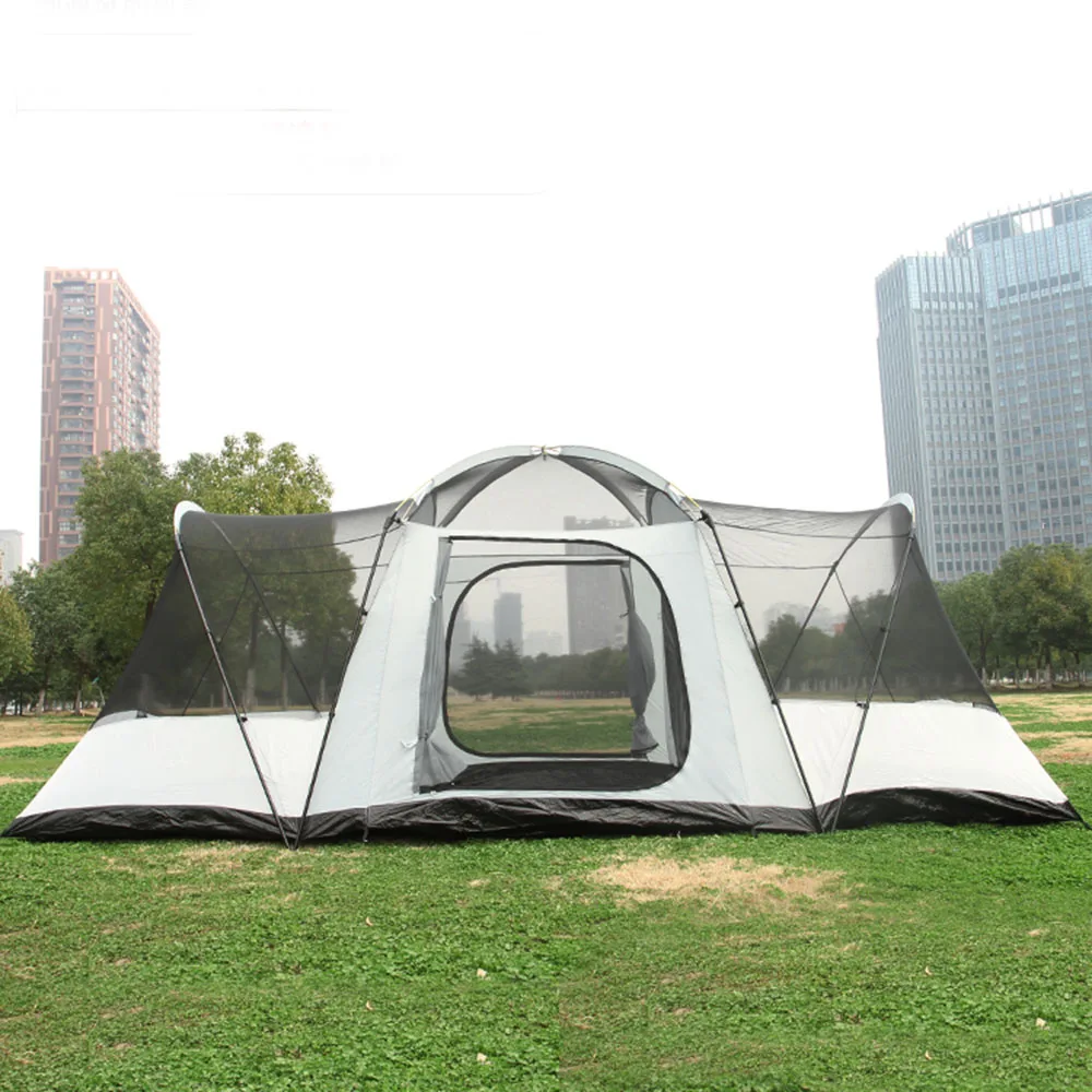 Двухслойная водонепроницаемая ветрозащитная семейная палатка для кемпинга на 8