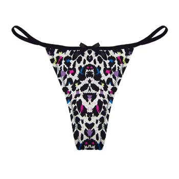 

MiaoErSiDai 2Pcs Sexy Women's Thong Leopard Print Panty Big size G-string Ladies Underwear Thin Waistband Lingerie XS-S-M-L-XL