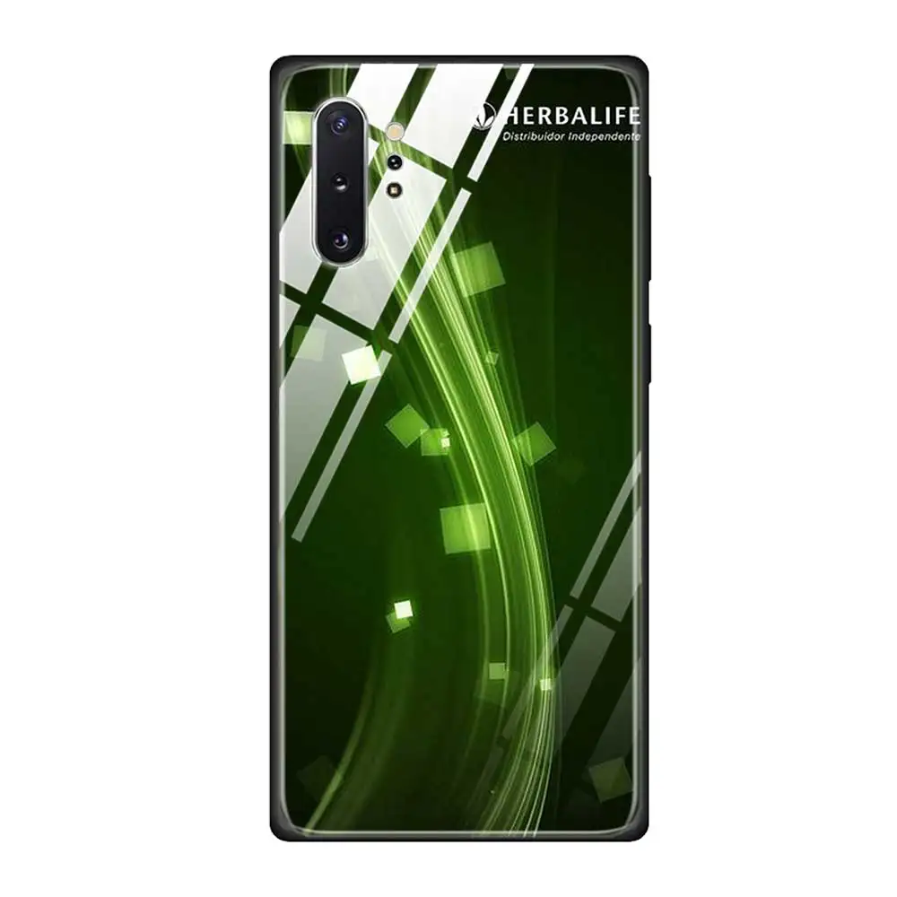 Чехол-накладка из закаленного стекла для телефона Samsung Galaxy S10 S10E S9 S8 Note 9 10 105G Plus A50 A30 TPU Мягкий край чехол Herbalife - Цвет: T10