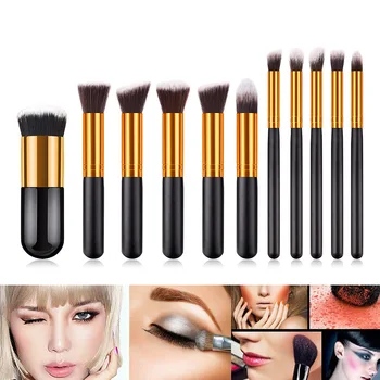 

11 Pcs Makeup Brushes Foundation Powder Brush Soft Eyeshadow Brush Professional Liquid Blending Mineral Powder Makeup Tools