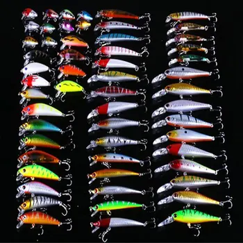 

56PCS/Set 3/5/7/8/10cm Fishing Lures Silicone Soft Bait Double Color Carp Artificial Soft/Hard Fake Bionic Bait Mixed Kit