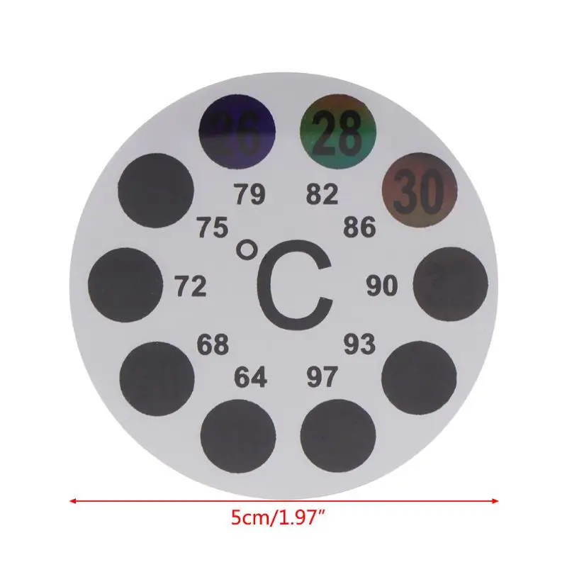 Aquarium Thermometer Sticker 18 to 36 Temperature Digital Scale Label Stick-on Pet supplies/Wine/refrigerator wh