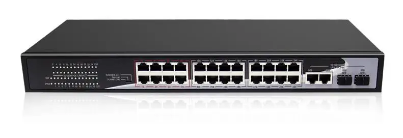 28 Порты и разъёмы коммутатор 24 Порты и разъёмы poe 2 Gigabit uplink 2 Gigabit SFP Combo 24ch PoE коммутатор для видеонаблюдения Камера