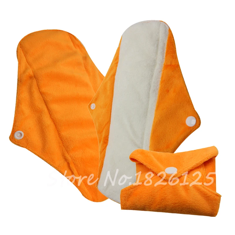 Одноцветные тканевые менструальные прокладки обычные Минки гигиенические прокладки 5 шт./лот - Цвет: Цвет: желтый