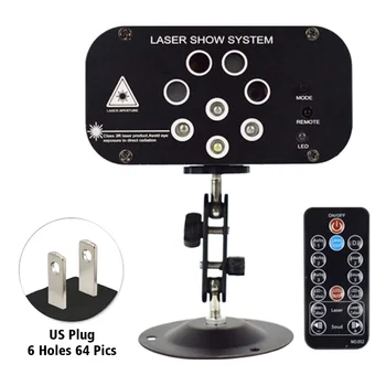 

Light Show Projector With Handle Remote Control Music Sound Activated Party DJ Disco Iron Lighting System Bar Portable Gift