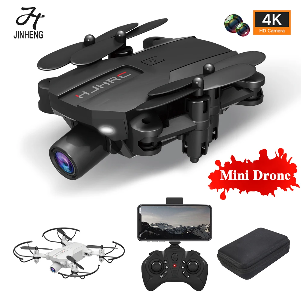 JINHENG-Mini Dron Dual HD 4K, cámara profesional FPV WiFi, Dron plegable RC Quadcopter helicóptero Drones