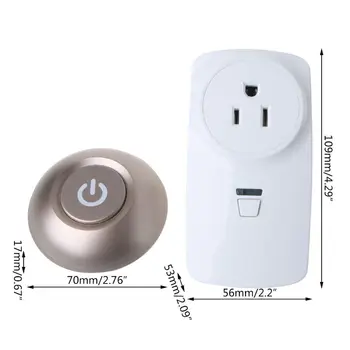 

RF 433MHZ Wireless Switch Remote Control Self Powered Wall Socket with Sticker