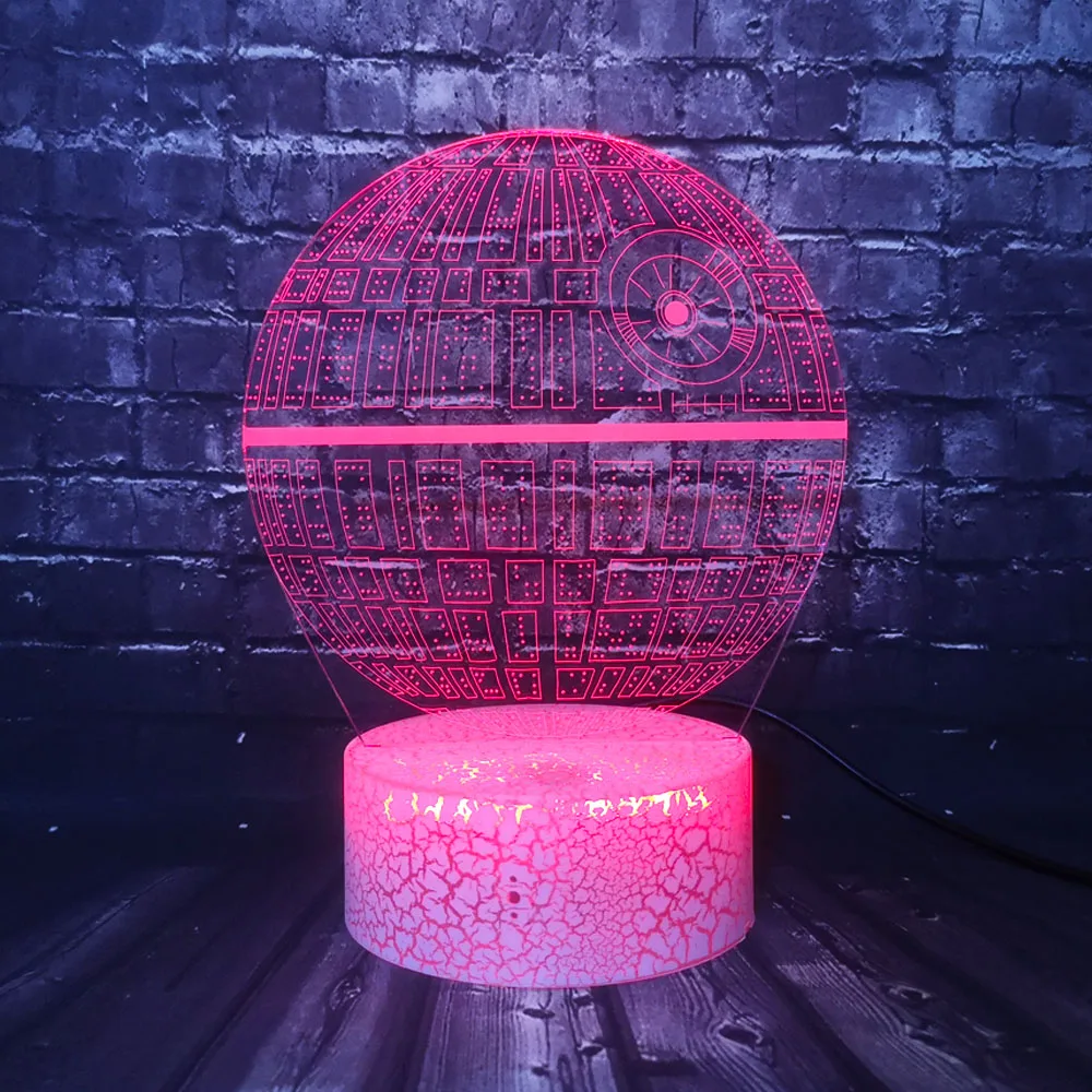 3D визуальная безопасная детская настольная лампа, датчик Звездных войн, USB, сенсорный светодиодный светильник, ночник, рождественский подарок