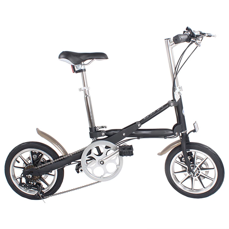 

14 inch variable speed folding bicycle super light with high carbon steel front and rear disc brake bike