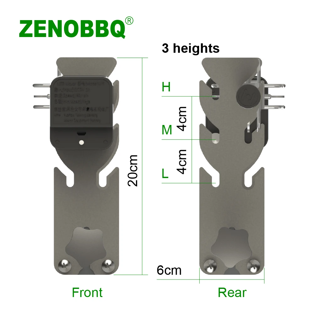 ZENOBBQ Classic Electric Automatic BBQ Spit Rotisserie Free Length Adjustment Outdoor Cooking Tools Roaster Accessories Grilling
