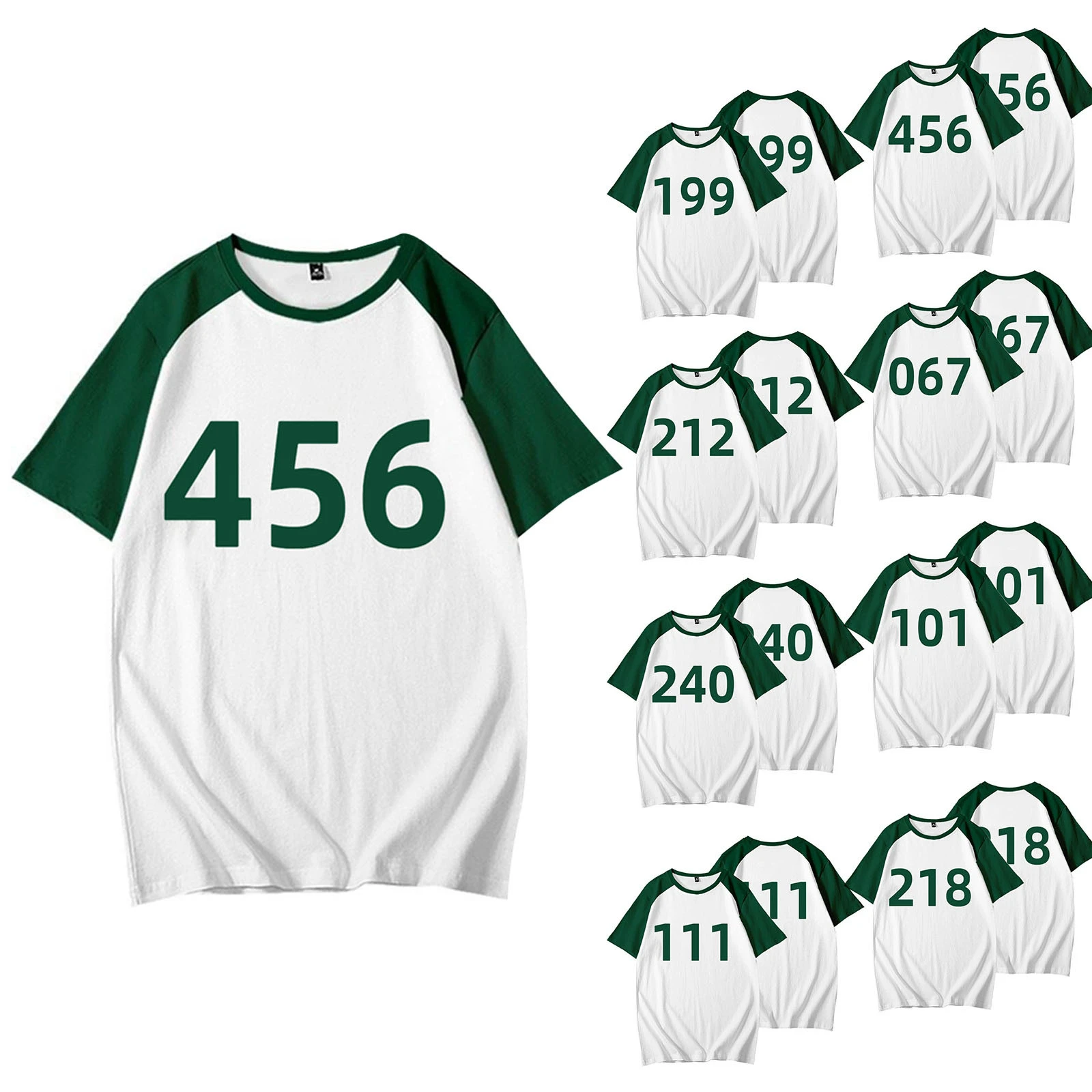 Squid Game T Shirt Top Women Casual Round Neck Number 456 218 Round Six  Print Short Sleeve Funny Summer Clothing Tee Shirts|T-Shirts| - AliExpress