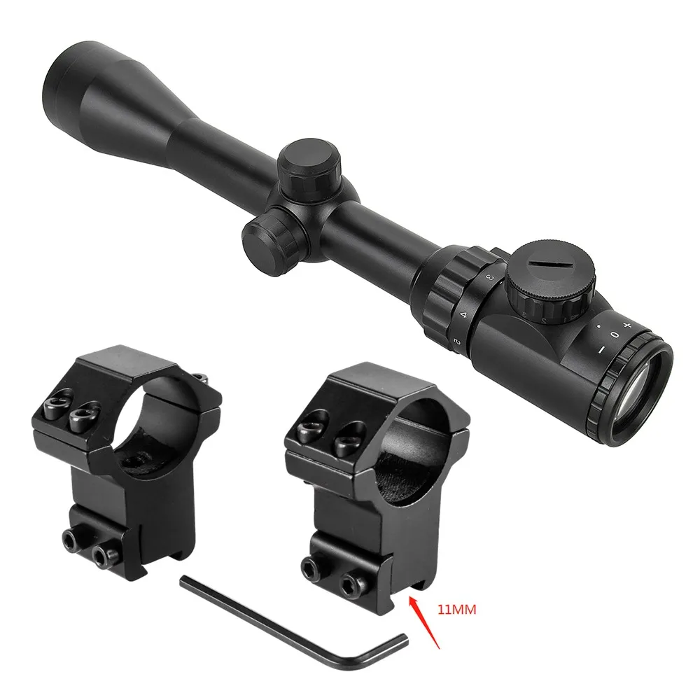 

3-9x40 Optic Scope Red Green Rangefinder Illuminated Optical Sniper Rifle Scope Hunting Scopes Riflescope