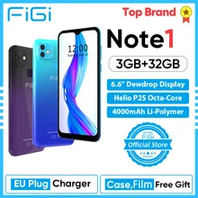 FIGI Note 1 Smartphone 6.6 cal wyświetlacz 4000mAh baterii MTK Helio P25 Octa Core 3GB telefon komórkowy 32GB 13MP podwójne aparaty proszę zadzwonić do