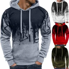 PUIMENTIUA Autumn Winter Hooded Sweatshirts Brands Men Print Pullover Sweatshirt Male Casual Long Sleeve Sudaderas Hombre