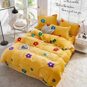 

Flannel Duvet Cover Bedding Sets With Pillow Case Home Textile Microfiber Polyester Europe Size220x240Cm Anti pilling for Nordic