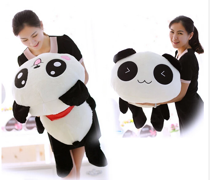 

45cm/55cm Cute Cartoon panda plush Toys Smile panda Pillow Doll with hearts on face For Kids Girls gift
