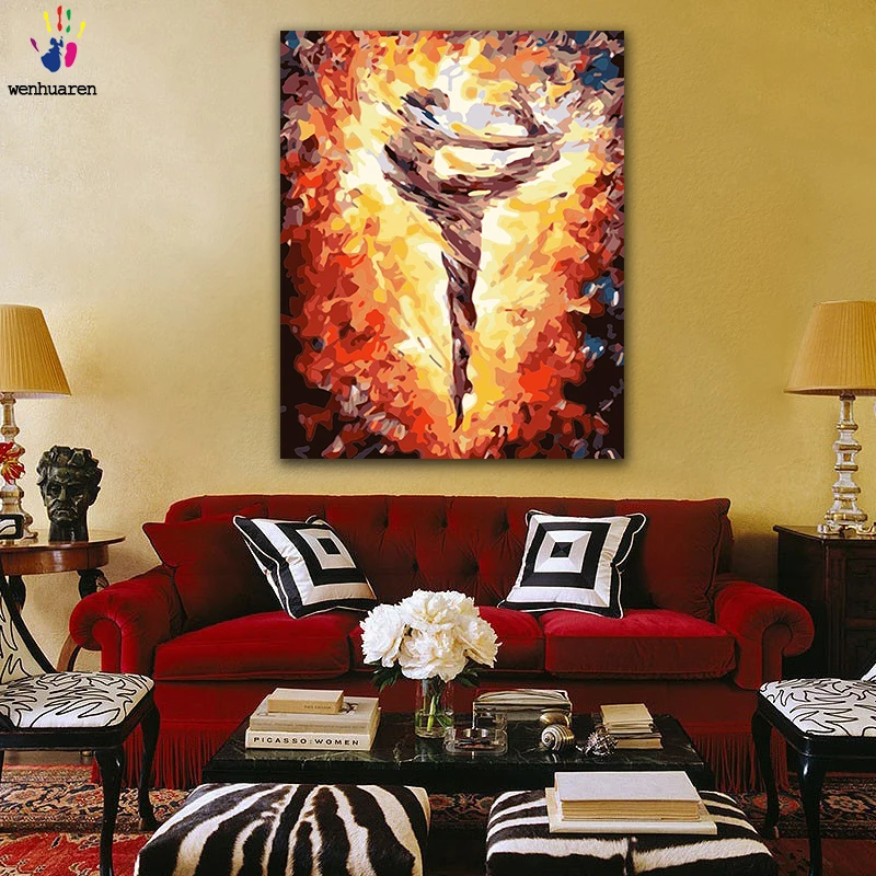 DIY colorings pictures by numbers with colors Jumping ballet girl abstract picture drawing painting framed Home | Дом и сад