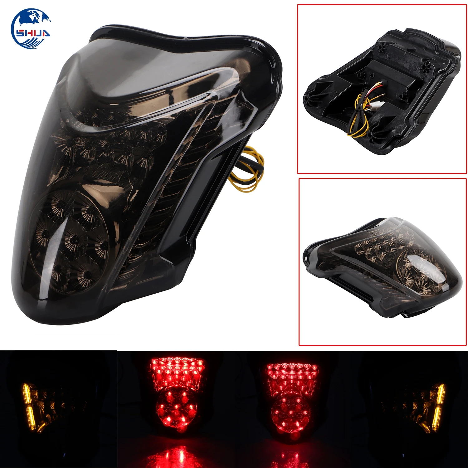 オフィス テールライト Katana GSX-F 600/750の統合LEDテールライトHayabusaブレーキターン信号 Integrated  LED Tail Light For GS カー用品・バイク用品