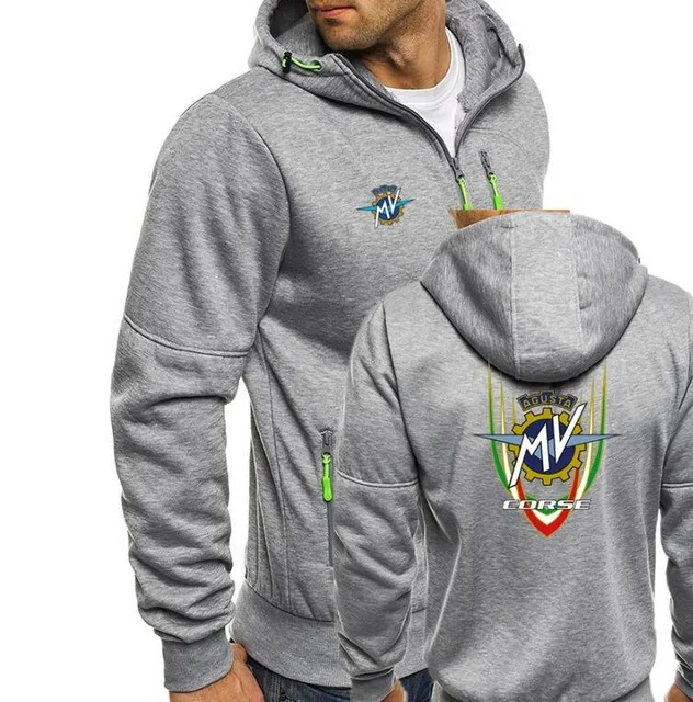 Bomber Hoodies Men Personality Zipper Sweatshirt Male Motorcycle Tracksuit Hip Hop Autumn Winter Mv Agusta Hoodie Mens j - Цвет: 9