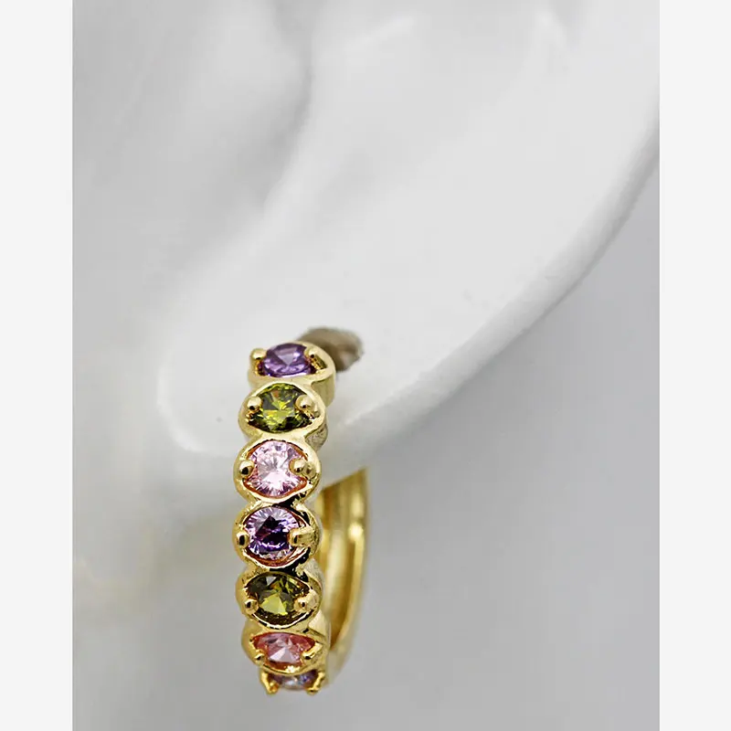 Роскошные индийские ювелирные изделия женские серьги-кольца в богемном вокационном стиле серьги цвета микс циркон ухо Подарок на годовщину в виде колец OBS1535