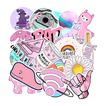 

103 Girls Pink Graffiti Stickers Skateboard Refrigerator Notebook Tent Stickers Waterproof Wholesale Custom