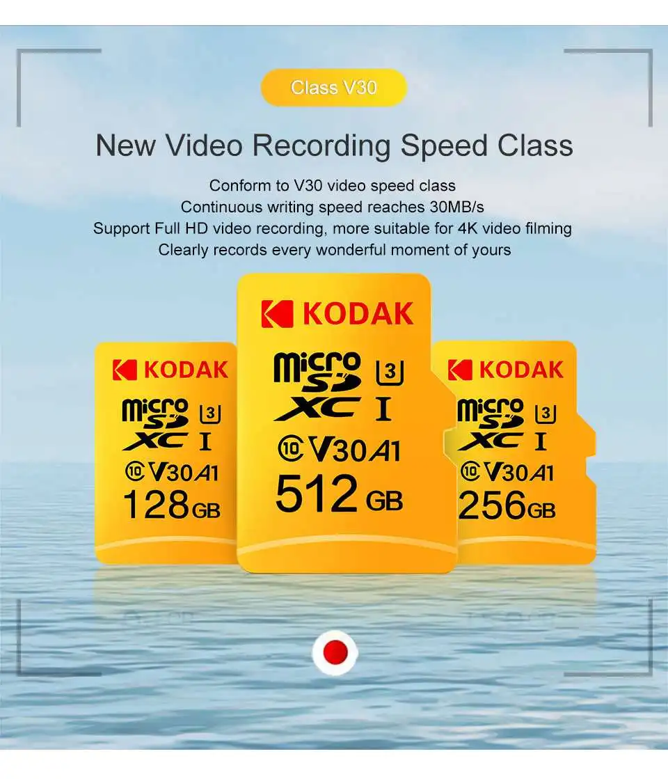 KODAK U3 A1 Micro SD карта памяти TF высокоскоростная карта памяти 64 Гб/128 Гб Micro SD карта для видео и мобильного хранения