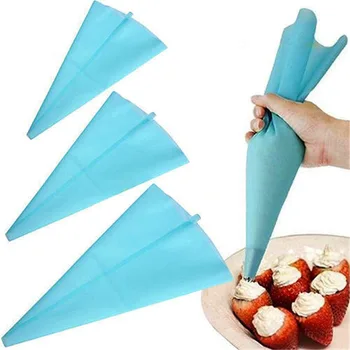 

1PC Silicone Reusable Cream Piping Bag Pastry Bag Icing Piping Cake Cupcake Decorating Tools/Bags 4 Sizes Home DIY Cake Tool