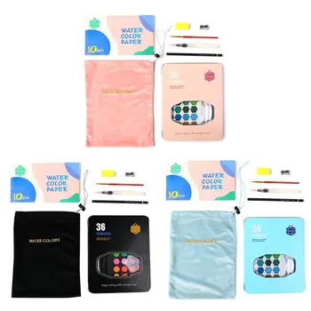 

1Box Watercolor Pigment Set 36-Color Watercolor Paint Student Hand-painted Portable Painting Set Iron Box Water Color Art Supply