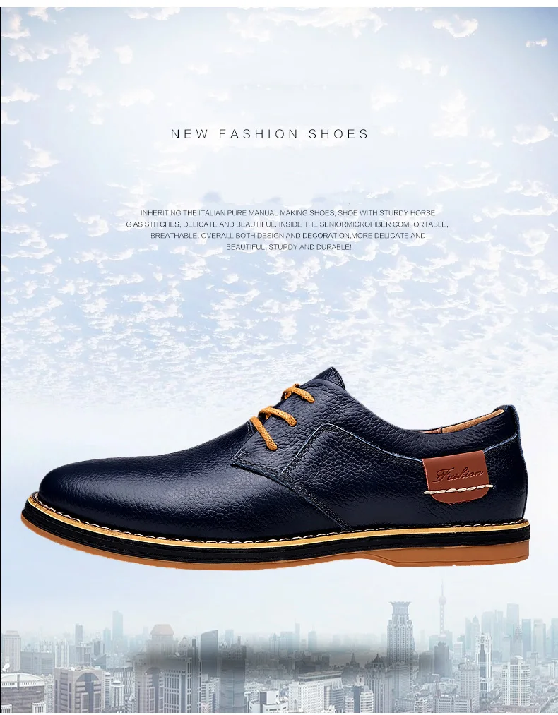 Full Grain Leather Men Shoes Casual Classic leather shoes male Comfortable Footwear Oxford shoes for men flats Big Size 38-48