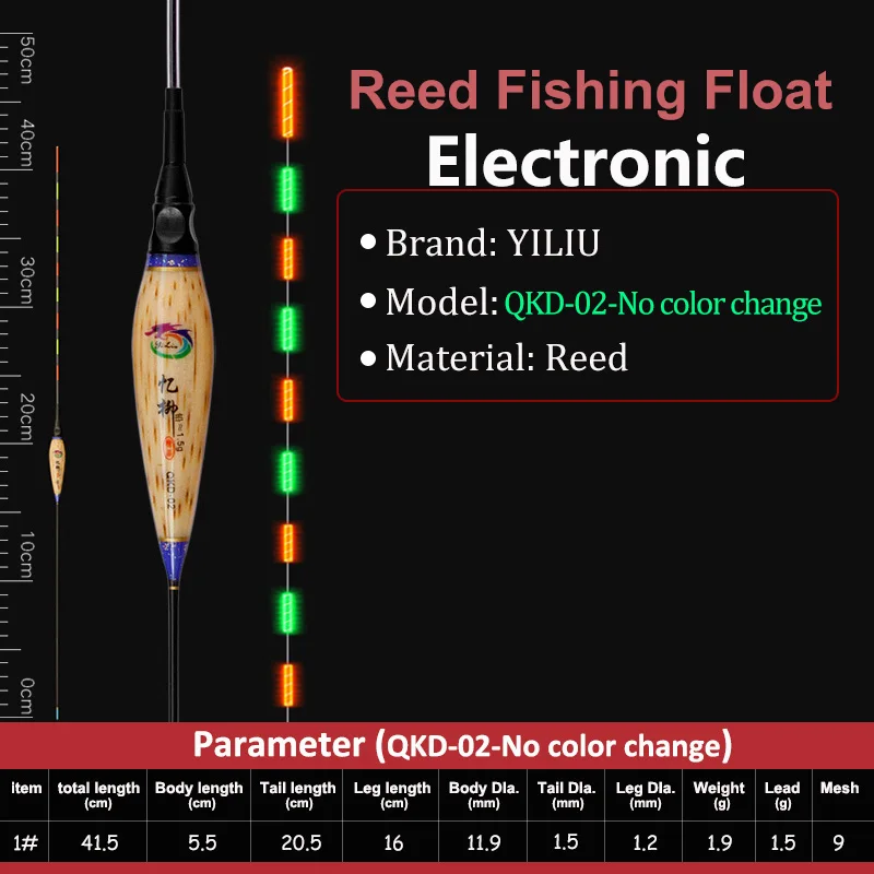 Фирменная сигнализация, изменение цвета, электронный рыболовный поплавки, светодиодный светильник, светящийся вертикальный буй, светящийся в темноте, четко аксессуары для озера - Цвет: QKD02-NoColorChange