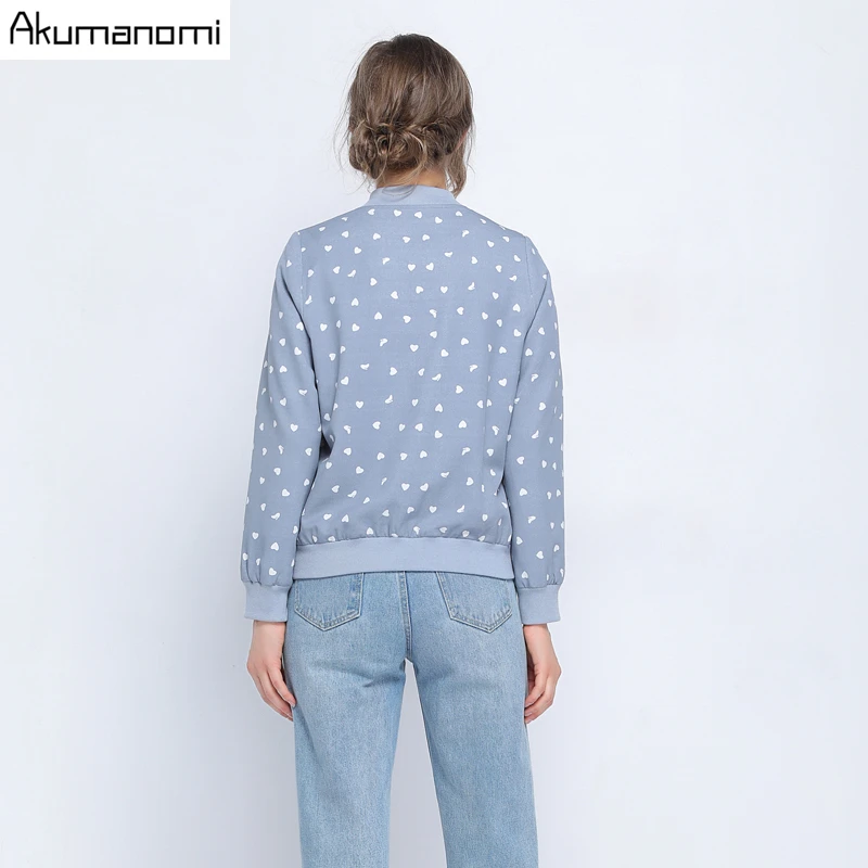 discount  Women Jacket Plus Size Fashion Ladies Retro Heart Zipper Up Bomber Jacket Casual Coat Autumn Spring