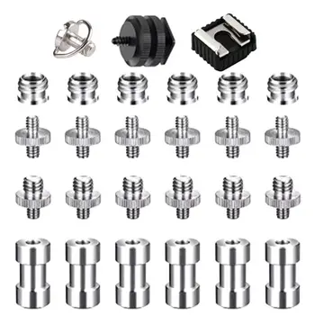 

1Set 1/4" 3/8" Converter Threaded Screws Adapter Hot Shoe Mount for Camera/Tripod/Monopod/Ballhead/Light Stand Quick Release Acc