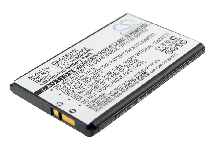 Обновленная батарея Cameron Sino для Alcatel B-VLE56 One Touch S860, One Touch VLE5, OT-C552, OT-C650, OT-C651 650 мАч/Вт/ч