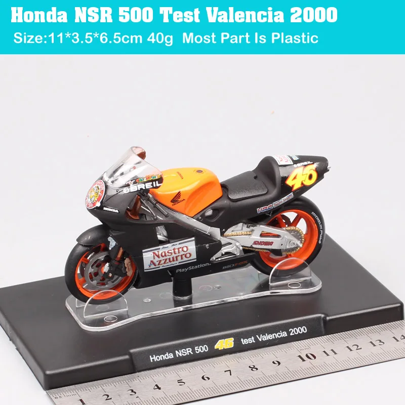 1/18 масштаб Honda NSR 500 чемпионат мира Mugello тест Valencia Jerez bike racer#46 moto rcycle модели rossi литье под давлением мото игрушки