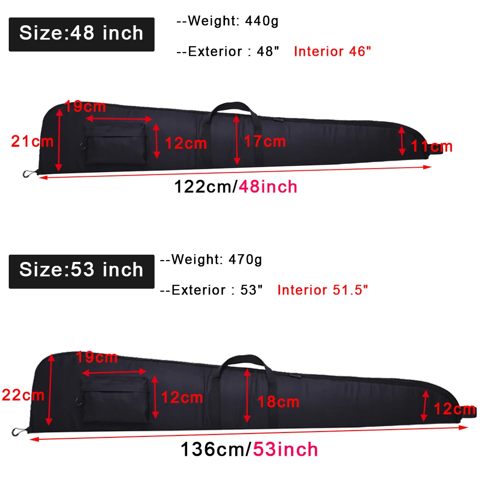 120cm/ 135cm 48/53inch Black  Soft Shotgun Case Rifle Cases for Non-Scoped Rifles Hunting Shooting Bag Airsoft Holster Pouch 6