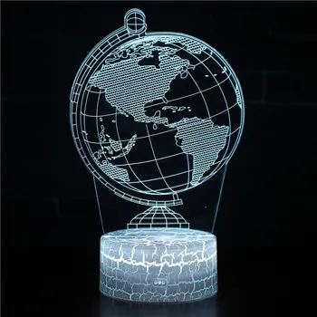 

Globe Series Acrylic Panel Design 3D LED Night Light illusion Table Desk Lamp Christmas Gift for Child Kids Home Decor Drop Ship