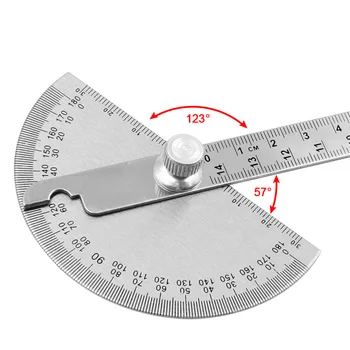 145mm stainless steel 180 protractor angle meter measuring ruler rotary mechanic tool ruler protractor